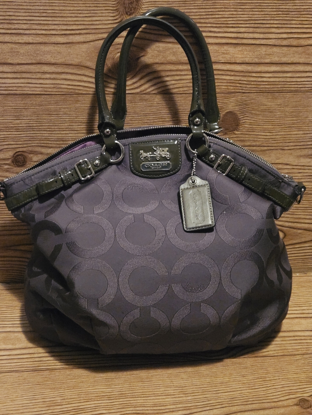 COACH Ashley Madison Op Art Signature Canvas Satchel Tote - Picture 8 of 8